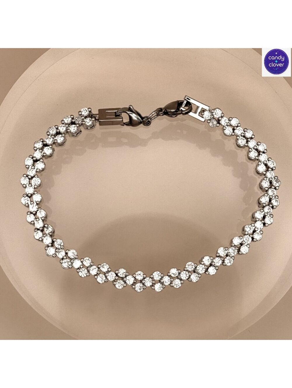 candy+clover Crystal Blossom Tennis Bracelet